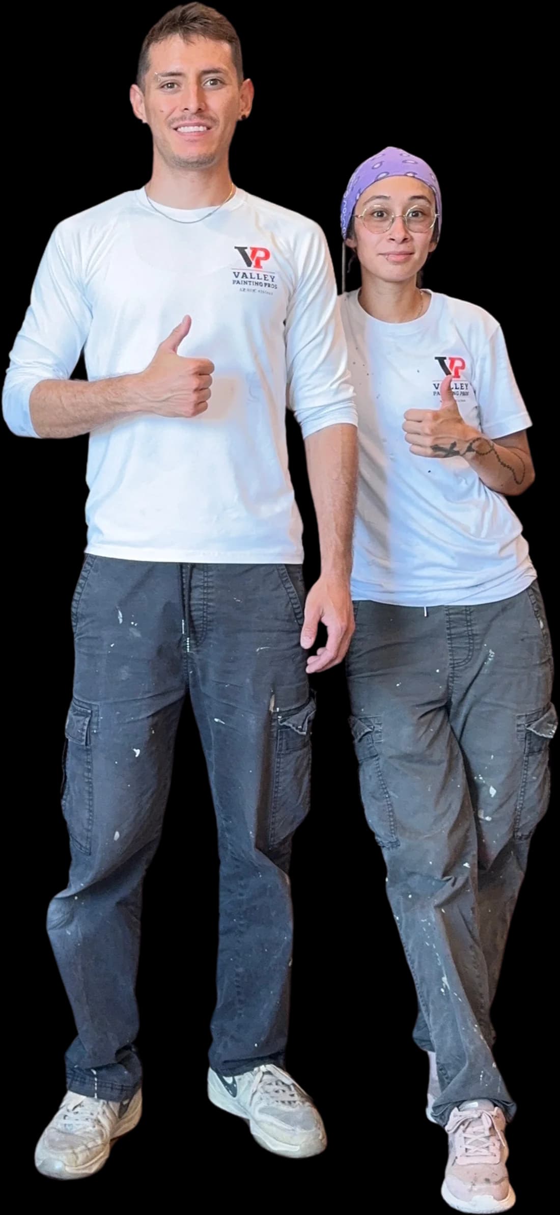 Ricardo Parra and Gereimy of Valley Painting Pros, in their work shirts.